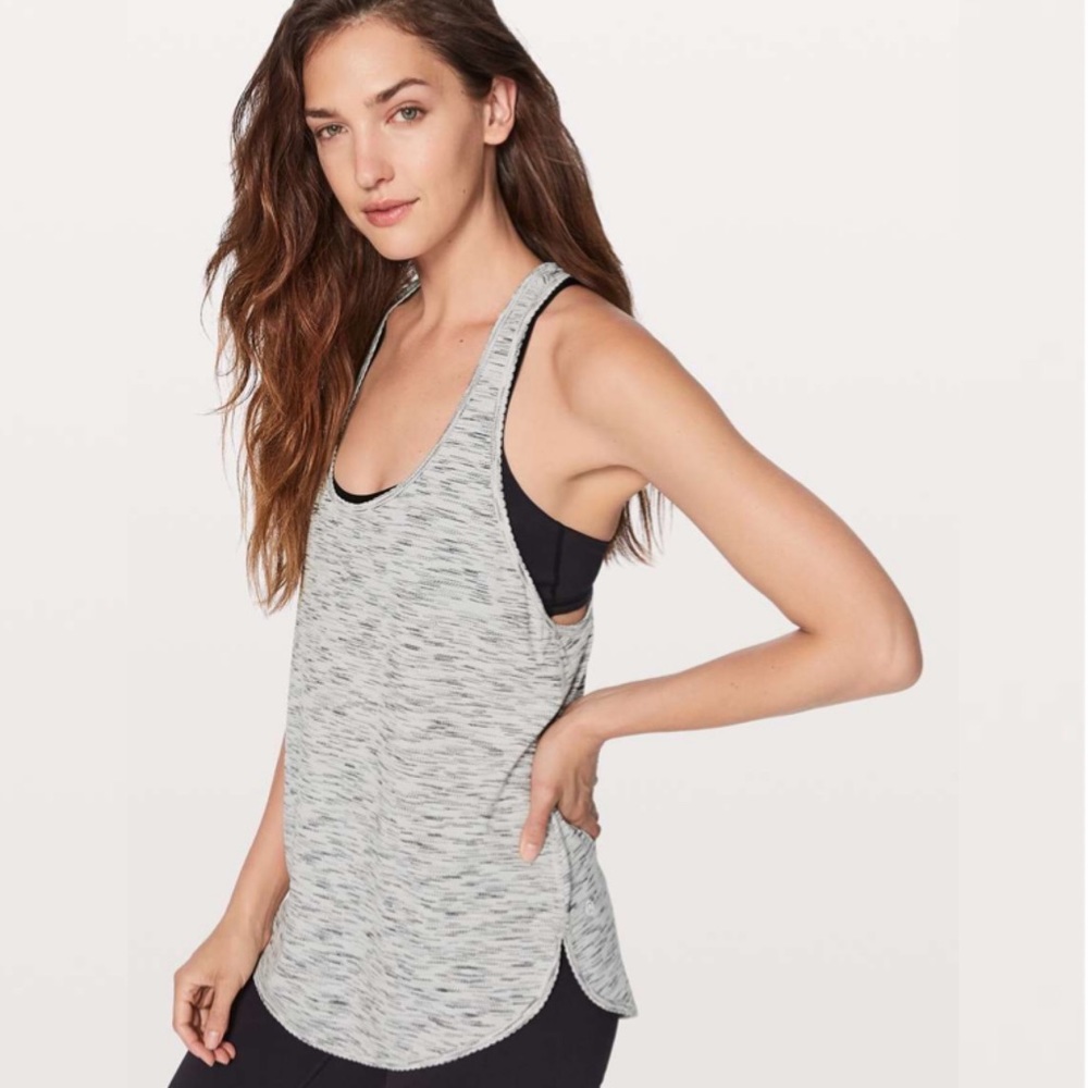 Lululemon 105 F Singlet in Tiger Space Dye Black White